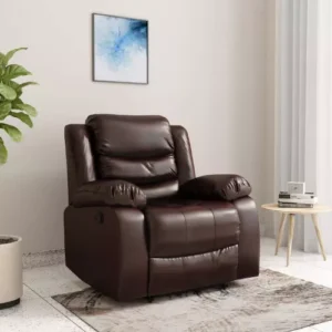 Solimo Delphi Leatherette Recliner (Brown)