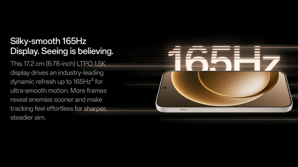 oneplus 15 launch - 165Hz refresh rate