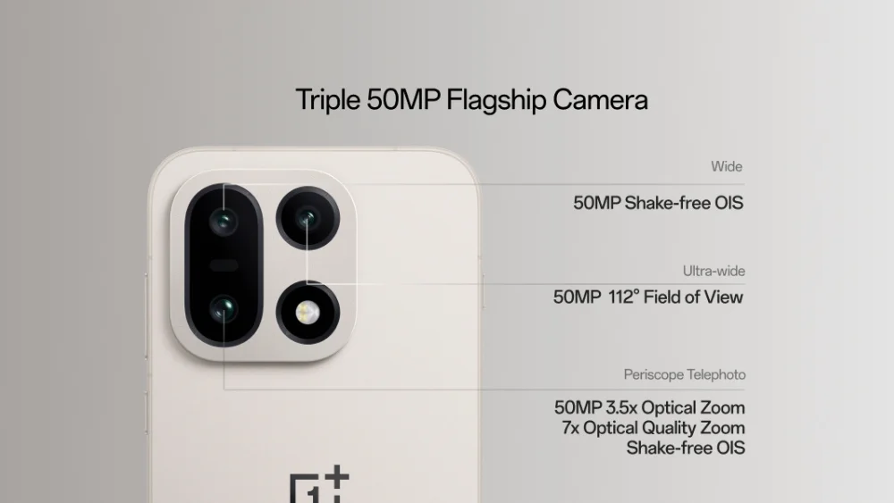 oneplus 15 launch - 50MP triple rear camera setup