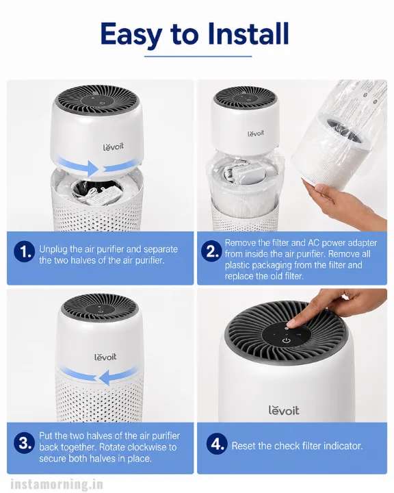 levoit core mini air purifier is easy to install and set up